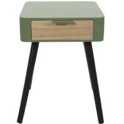 CHEVET 1 TIROIR EN BOIS VERT KAKI