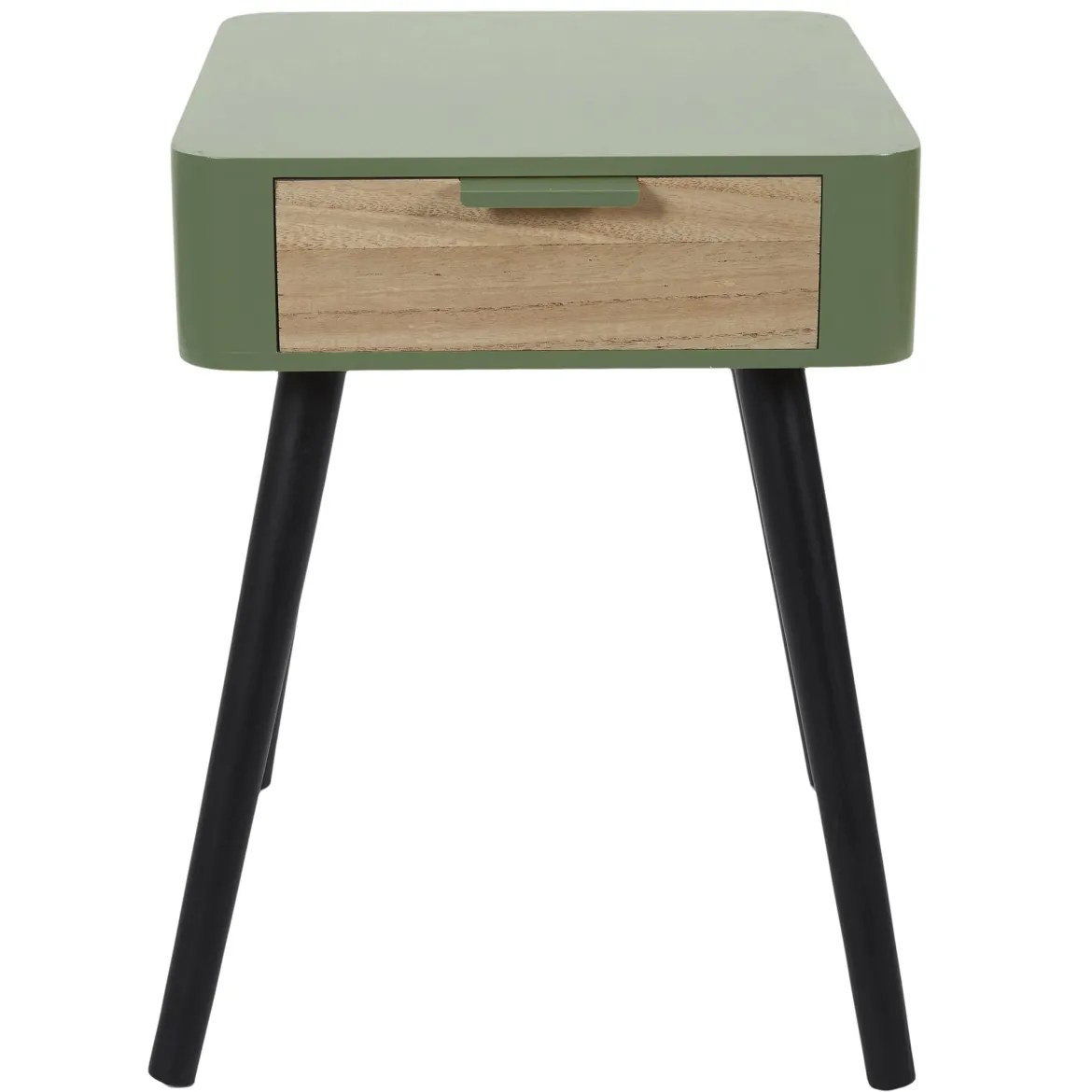CHEVET 1 TIROIR EN BOIS VERT KAKI