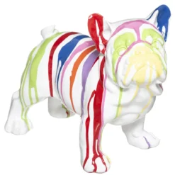 CHIEN RESINE TRASH D.34X18X26 BLANC