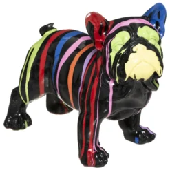 CHIEN RESINE TRASH D.34X18X26 NOIR