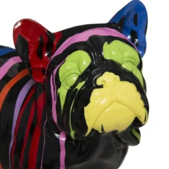 CHIEN RESINE TRASH D.34X18X26 NOIR
