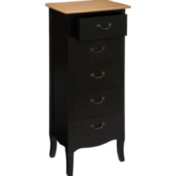 CHIFFONNIER 5 TIROIRS NOIR CHRYSA