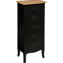 CHIFFONNIER 5 TIROIRS NOIR CHRYSA