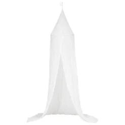 CIEL DE LIT DOUBLE GAZE COTON BLANC