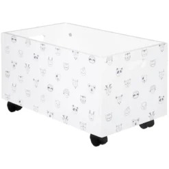 COFFRE A ROULETTES BLANC D.48X28X28.5CM