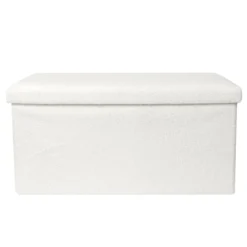 COFFRE BANC PLIABLE BOUCLETTE BLANC
