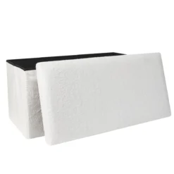 COFFRE BANC PLIABLE BOUCLETTE BLANC