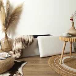 COFFRE BANC PLIABLE BOUCLETTE BLANC