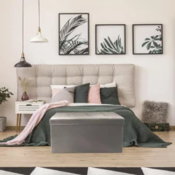 COFFRE BANC PLIABLE PU GRIS