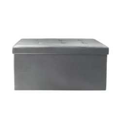 COFFRE BANC PLIABLE PU GRIS