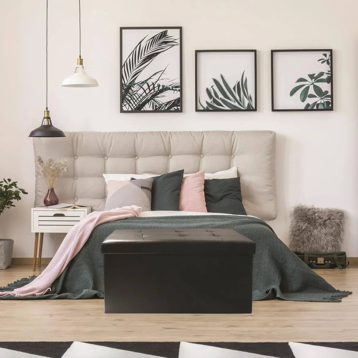 COFFRE BANC PLIABLE PU NOIR