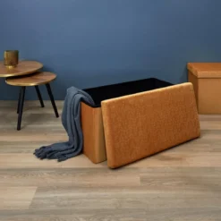 COFFRE BANC PLIABLE RETRO MOUTARDE