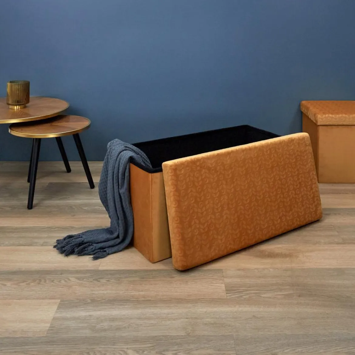 COFFRE BANC PLIABLE RETRO MOUTARDE