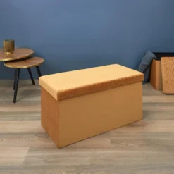COFFRE BANC PLIABLE RETRO MOUTARDE