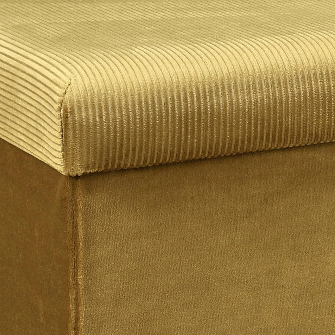 COFFRE BANC PLIABLE VELOURS COTELE GIULIA JAUNE