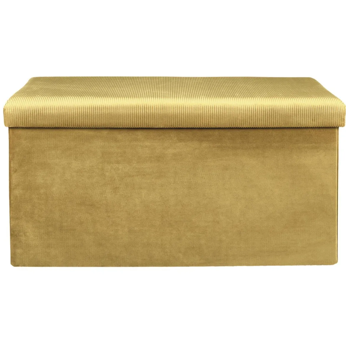 COFFRE BANC PLIABLE VELOURS COTELE GIULIA JAUNE