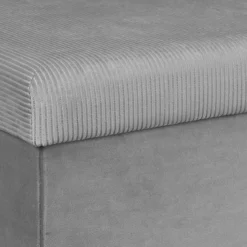 COFFRE BANC PLIABLE VELOURS COTELE GIULIA GRIS