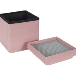 COFFRE POUF PLIABLE COMPATIBLE BRIQUE ROSE
