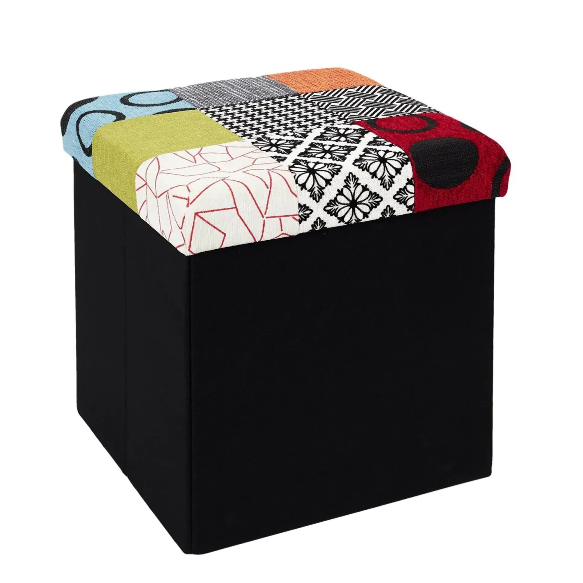 COFFRE POUF PLIABLE PATCHWORK