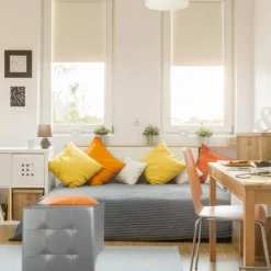 COFFRE POUF PLIABLE PU GRIS