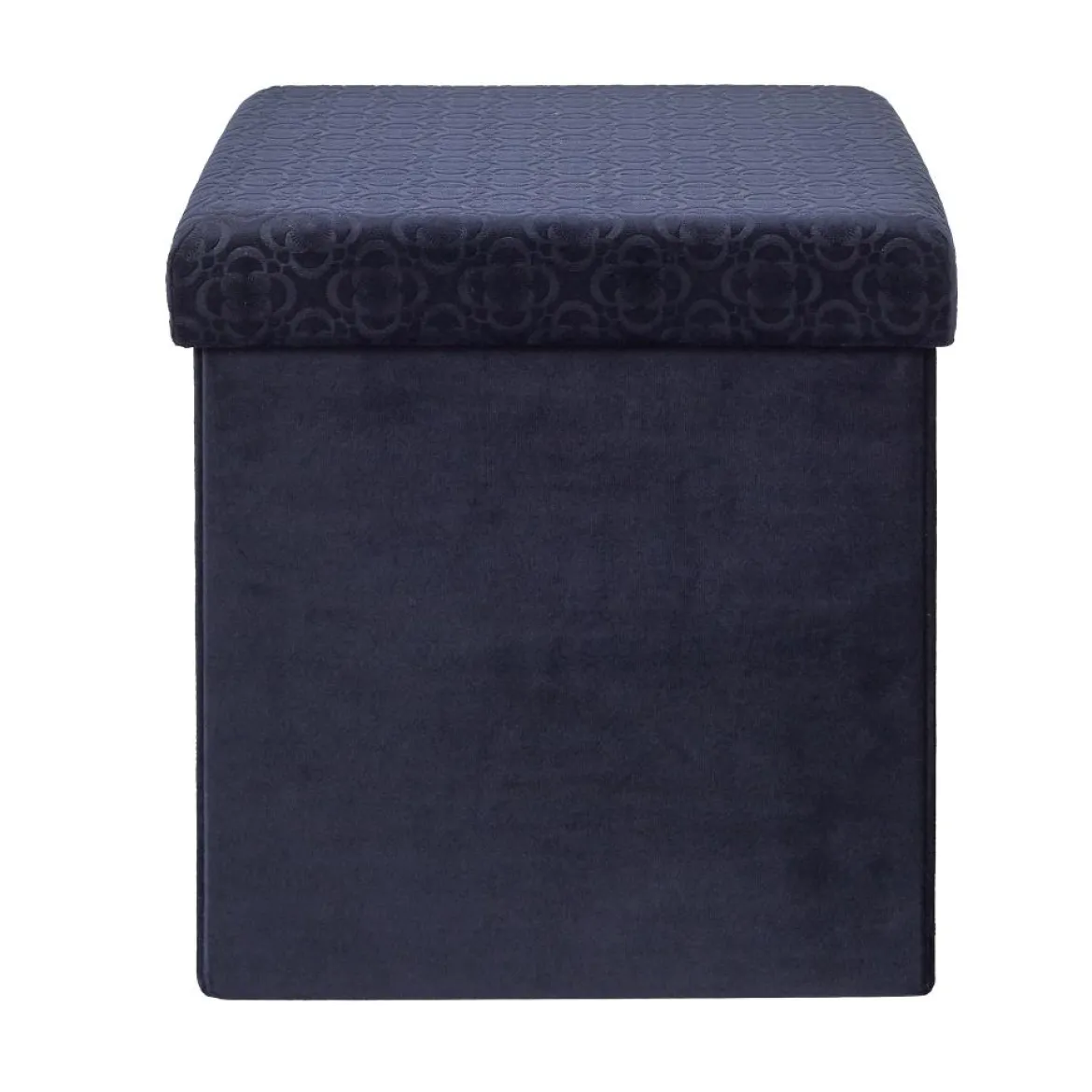 COFFRE POUF PLIABLE RETRO BLEU NUIT