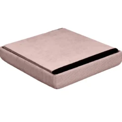 COFFRE POUF PLIABLE VELOURS COTELE GIULIA ROSE