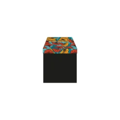 COFFRE POUF PLIABLE WAX BLEU 38X38 CM
