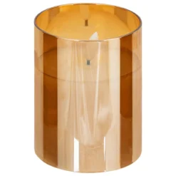 COFFRET 3 BOUGIE LED VERRE SENA AMBRE