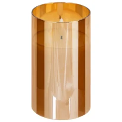 COFFRET 3 BOUGIE LED VERRE SENA AMBRE