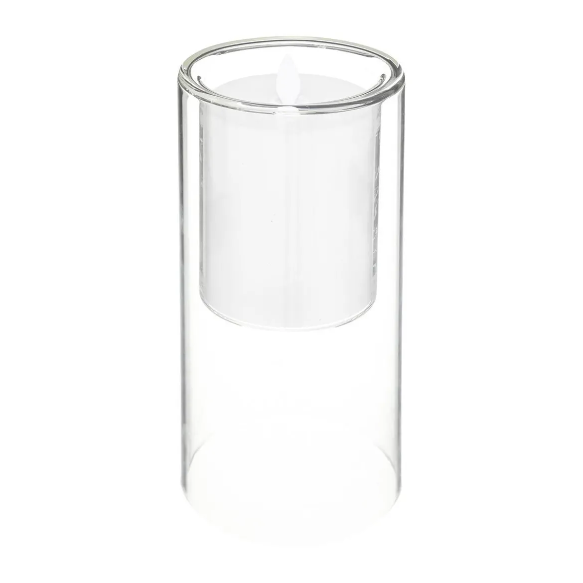 COFFRET 3 BOUGIES DOUBLE VERRE LED