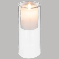 COFFRET 3 BOUGIES DOUBLE VERRE LED