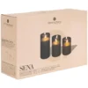 COFFRET 3 BOUGIES LED VERRE SENA NOIR