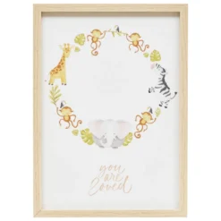 COFFRET CADRE EMPREINTE JUNGLE AVEC TAMPON 31.6X22.6CM