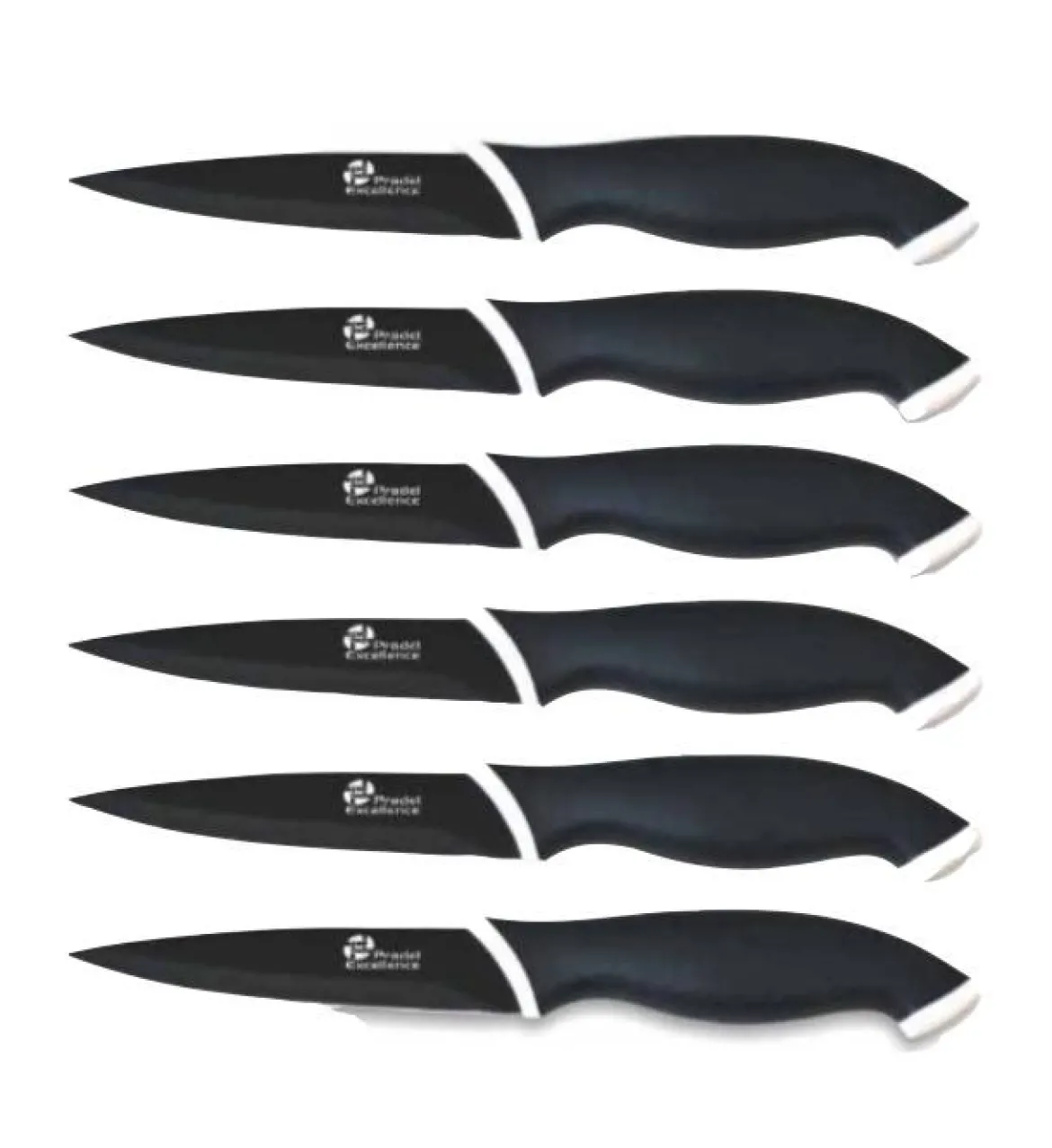 COFFRET 6 COUTEAUX LAMES ANTI ADHERENTES NOIRES