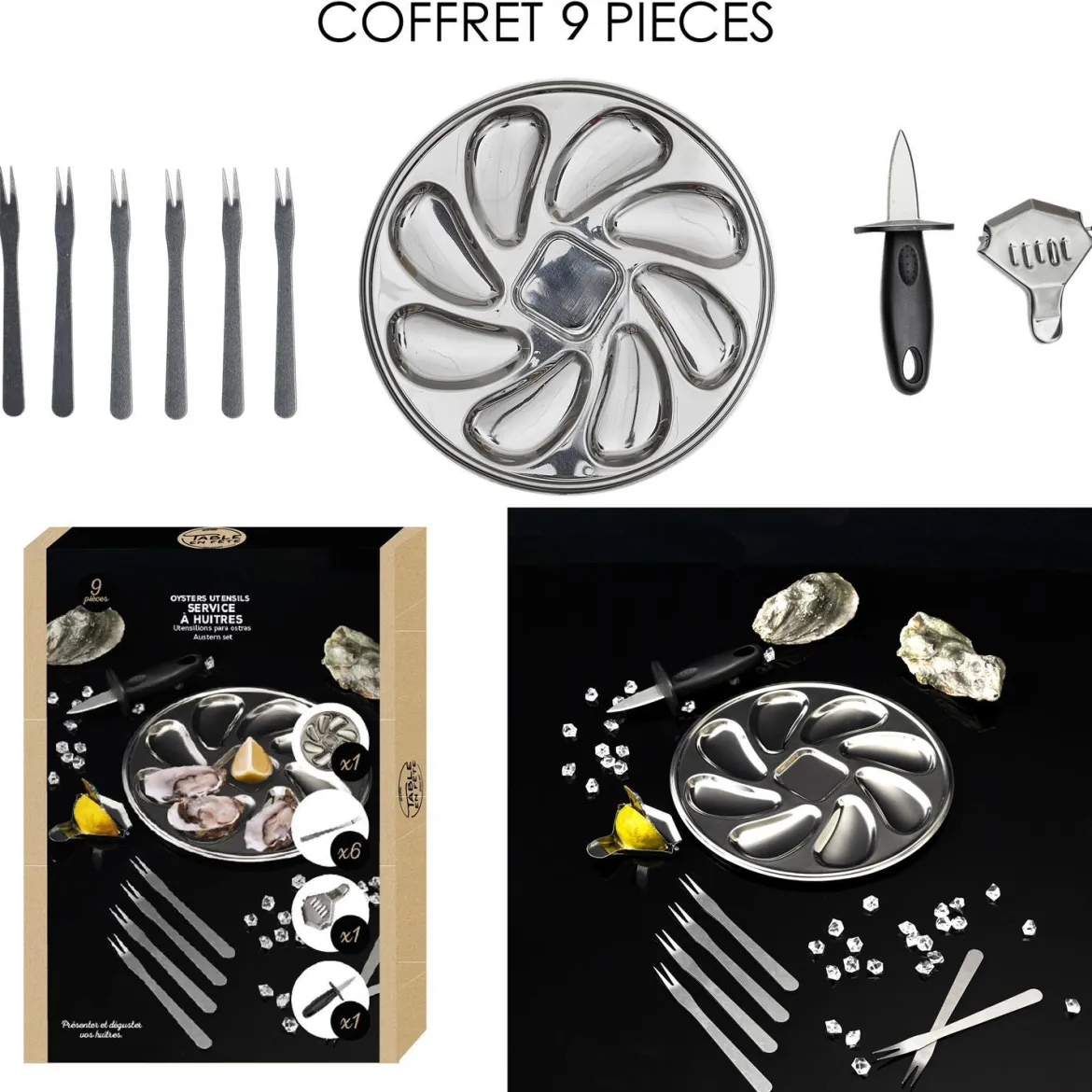 COFFRET HUITRE 9 PIECES