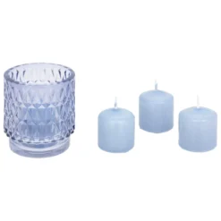 COFFRET PHOTOPHORE OUDY AVEC 4 BOUGIES VIOLET