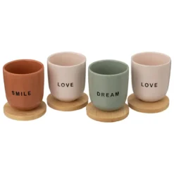 COFFRET 4 TASSES MOTS 10CL