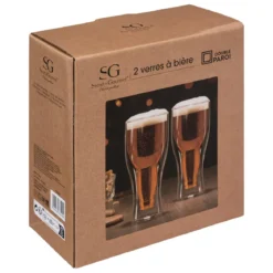 COFFRET 2 VERRE A BIERE DOUBLE PAROI 35CL