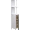 COLONNE PETIT ESPACE BLANCHE 2 ETAGERES 2 PORTES STOCKHOLM