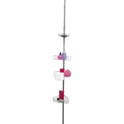 COLONNE TELESCOPIQUE METAL PEINT 4 ETAGERES   GRIS