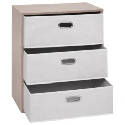 COMMODE 3 PANIERS DRESS UP BEIGE D.50X30X60CM