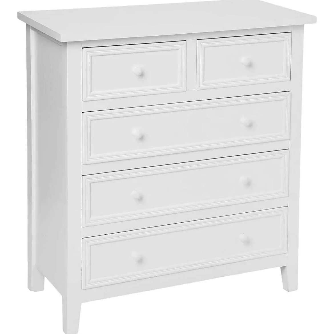 COMMODE 5 TIROIRS BLANC CHARME