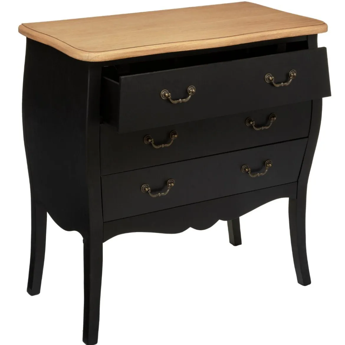 COMMODE 3 TIROIRS NOIR CHRYSA