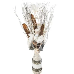 COMPOSITION ET VASE OSIER H.50CM
