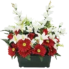 COMPOSITION GERBERAS ROSES ET GLAIEULS H62CM