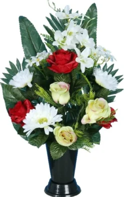 CONE GERBE ROSE GERBERA ORCHIDEE MINI H51CM
