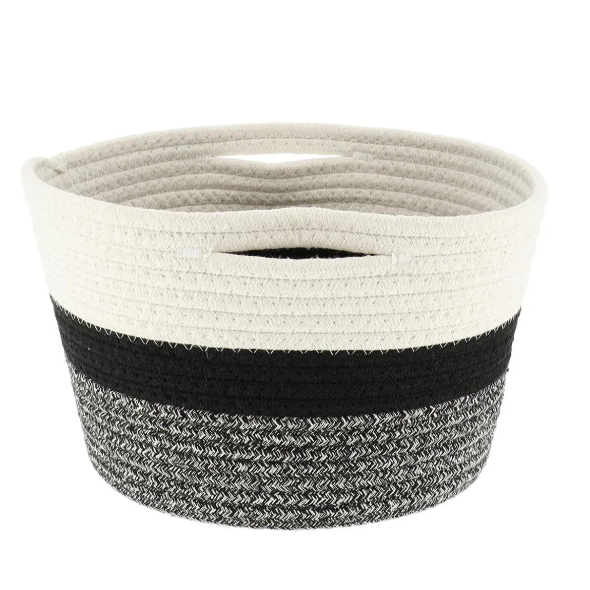 CORBEILLE D.28X18CM NATUREL NOIR CHINE