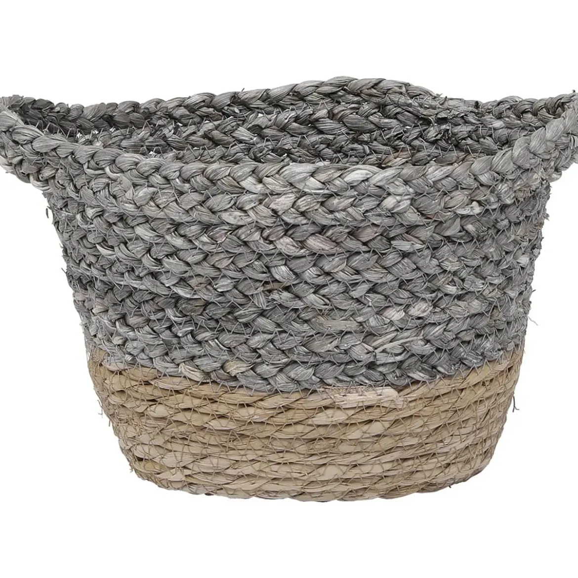 CORBEILLE OVALE MATIERE VEGETALE D.25X20X16CM NATUREL GRIS