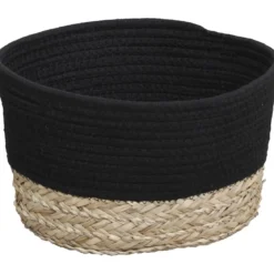 CORBEILLE OVALE MOYEN MODELE 30X22CM NOIR NATUREL