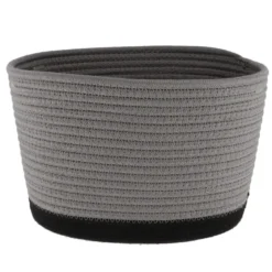 CORBEILLE OVALE MOYEN MODELE COTON 28X22.5CM GRIS NOIR